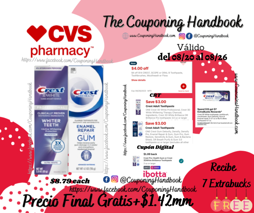 02 Productos Crest Toothpaste Gratis