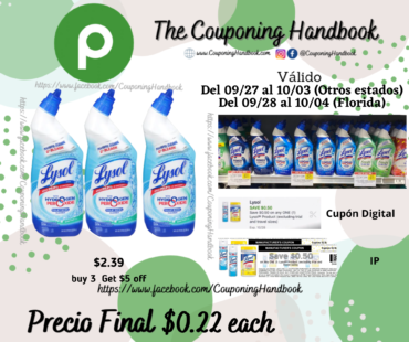 Lysol Toilet Bowl Cleaner por $0.22