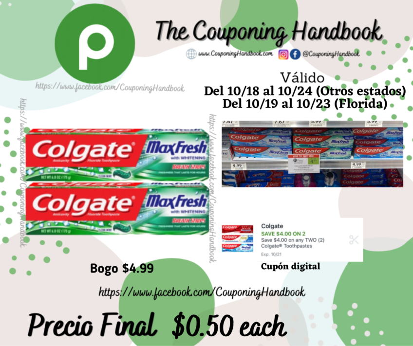 Colgate Max Fresh Whitening Toothpaste with Mini Breath Strips por $0.50