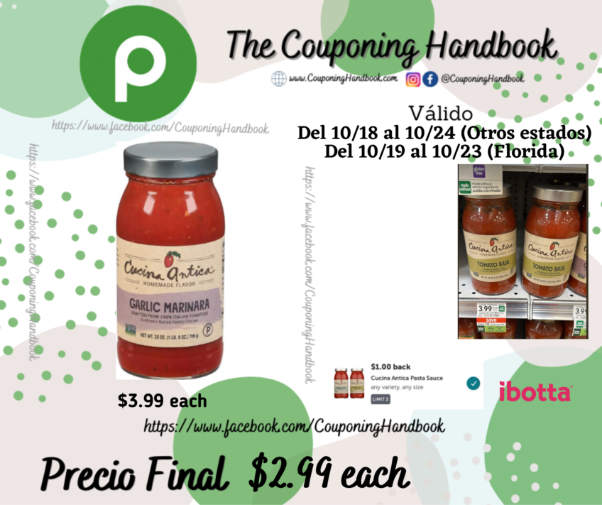 Cucina Antica Cooking Sauce por $2.99