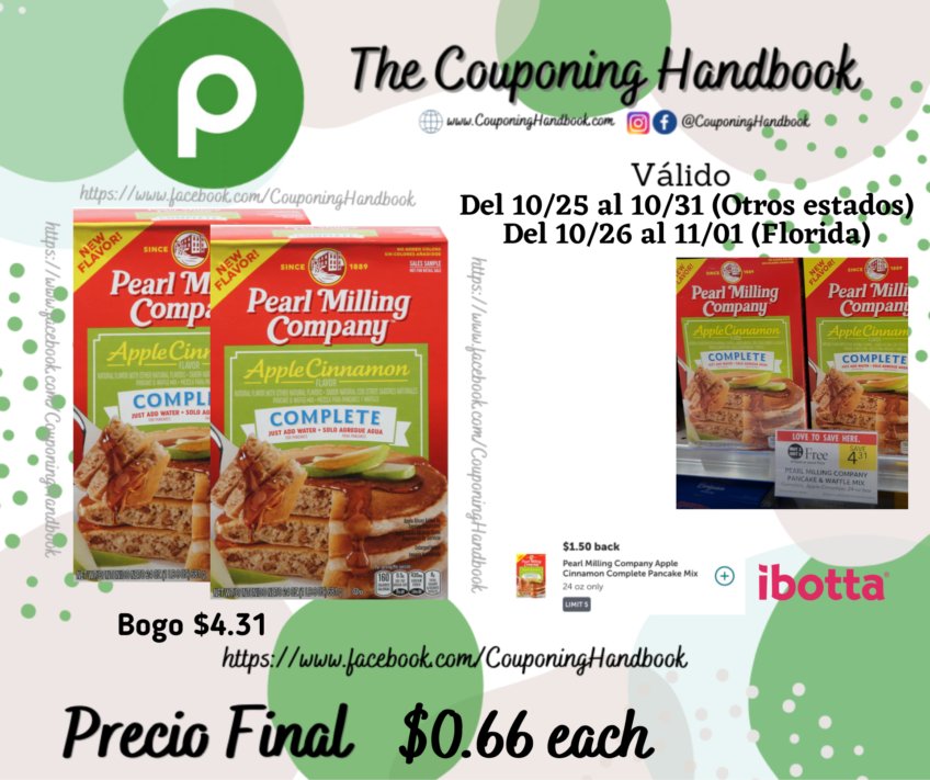 Pearl Milling Company Pancake & Waffle Mix, Complete, Apple Cinnamon por $0.66