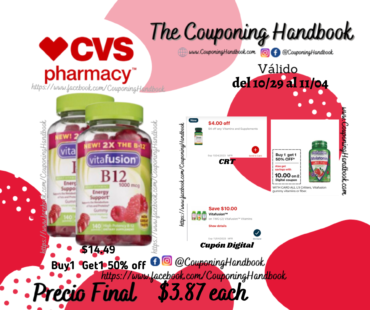 VitaFusion B12 Gummies, Raspberry, 140 CT por $3.87