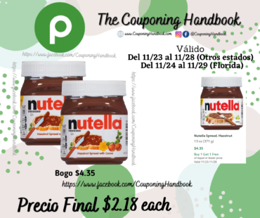 Nutella Gluten-Free Chocolate Hazelnut Spread, 13 Oz Jar por $2.18