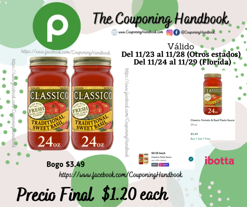 Classico Traditional Sweet Basil Pasta Sauce por $1.20