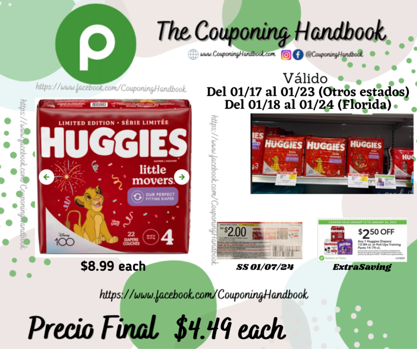 Huggies Little Movers Diapers por $4.49