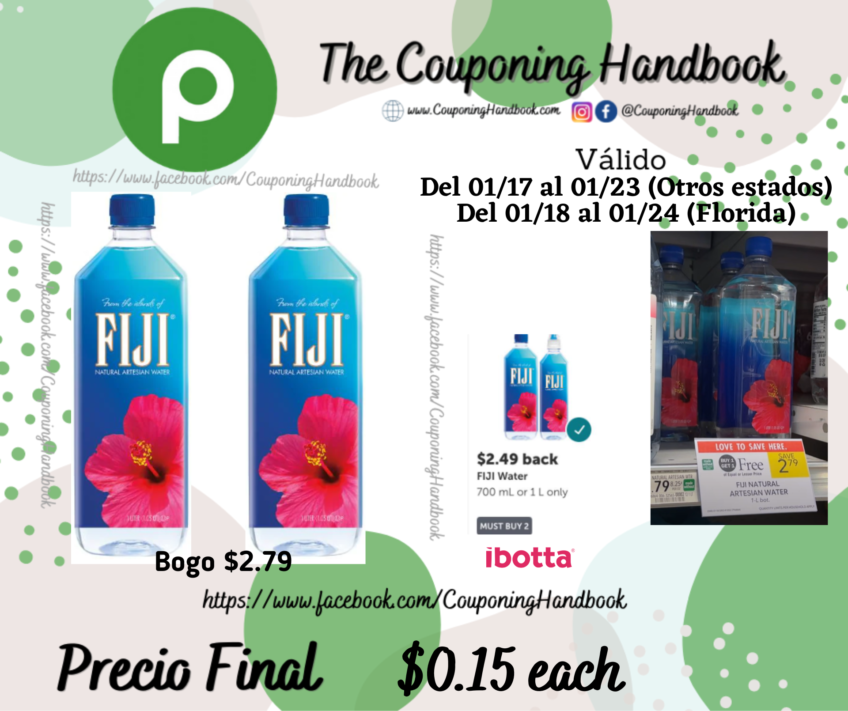 FIJI Water Natural Artesian Water One 1L por $0.15