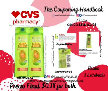 02 Garnier Fructis Shampoo or conditioner por $0.18