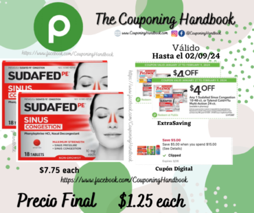 Sudafed Sinus Congestion, Non-Drowsy, Maximum Strength, 10 mg, Tablets por $1.25