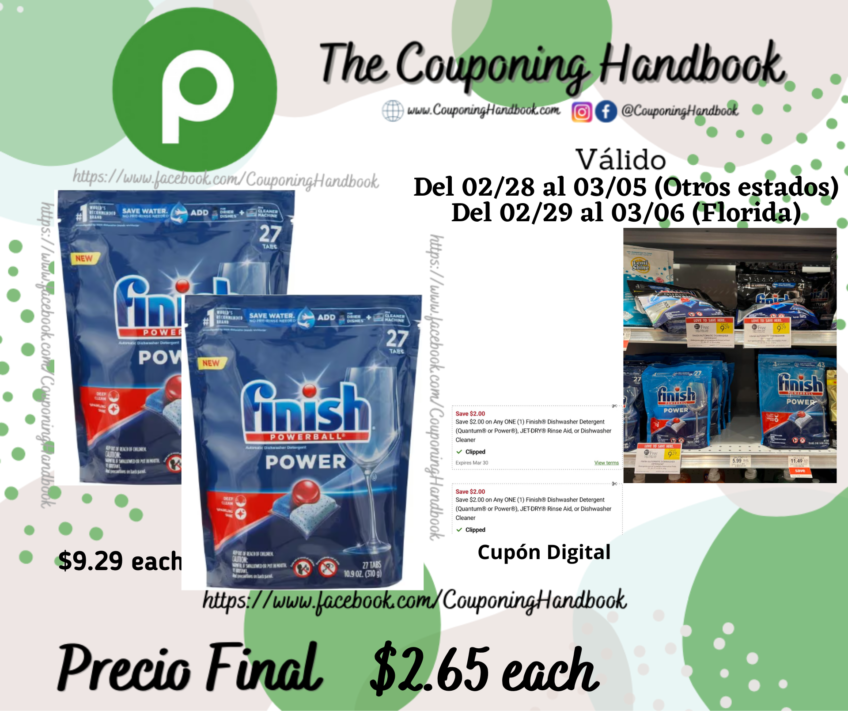 Otro escenario de Finish Powerball Dishwasher Detergent, Automatic, Power, Tabs por $2.65