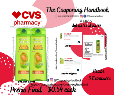 Garnier Fructis Shampoo or conditioner por $0.59