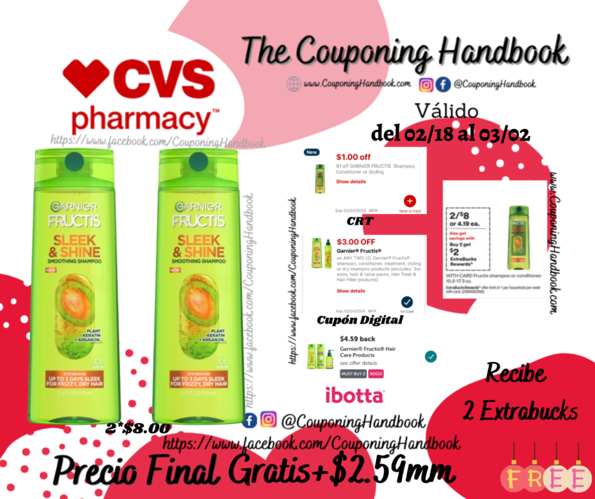 02 Garnier Fructis Shampoo or conditioner Gratis