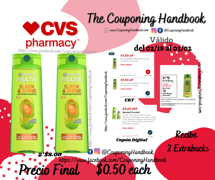 Garnier Fructis Shampoo or conditioner por $0.50