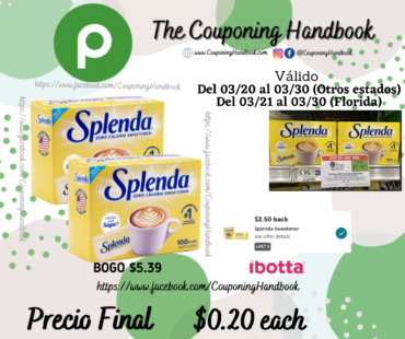 Splenda Sweetener, Zero Calorie, Packets 100 packets por $0.20