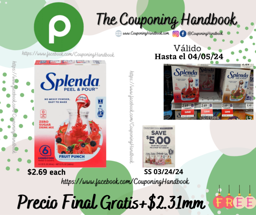 Splenda Peel & Pour Drink Mix, Zero Sugar, Fruit Punch, Liquid Pods Gratis