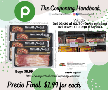 Smithfield Bacon, Naturally Hickory Smoked, Thick Cut 16 oz por $1.99