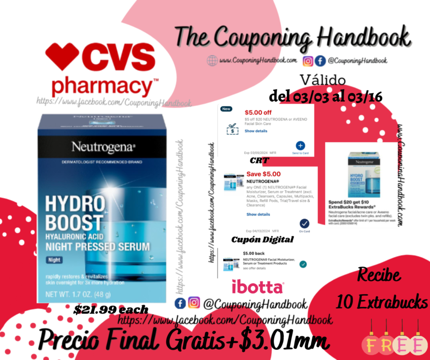 Neutrogena Hydro Boost Night Pressed Serum Gratis