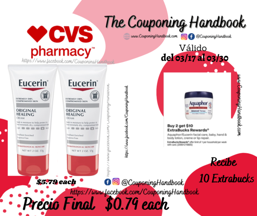 Eucerin Original Healing Soothing Repair Creme por $0.79