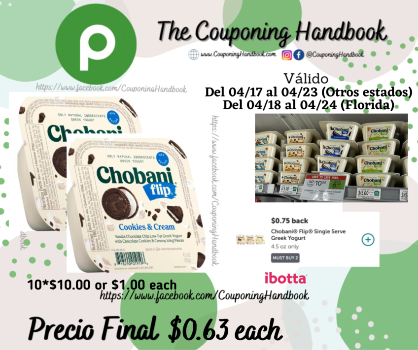 Chobani Flip Greek Yogurt por $0.63