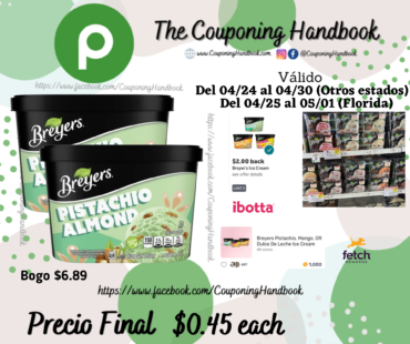 Breyers Frozen Dairy Dessert Pistachio Almond Milk por $0.45