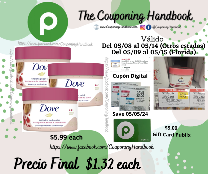 Dove Exfoliating Body Polish Scrub por $1.32