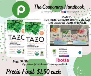 Tazo Herbal Tea, Organic Refresh Mint, Regenerative, Tea Bags por $1.50