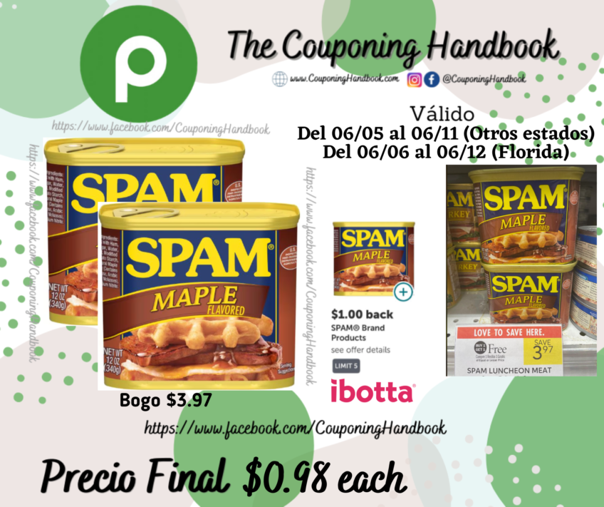 Spam SPAM Maple, 12 OZ por $0.98