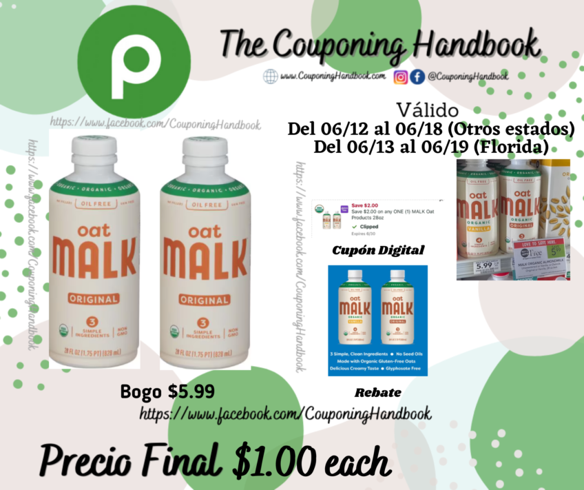 Malk Oat Malk, Organic, Original por $1.00