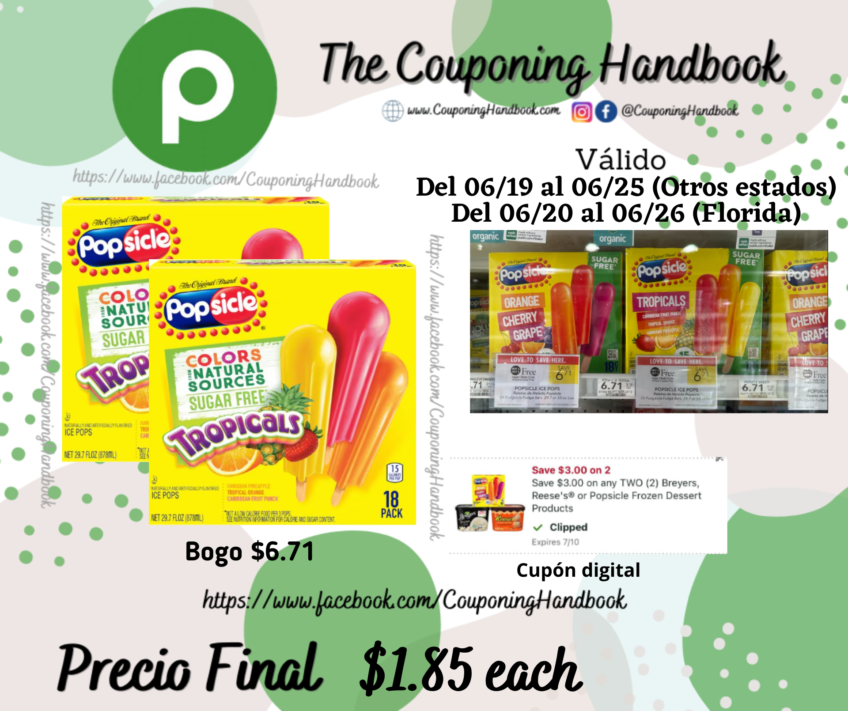 Popsicle Ice Pops por $1.85