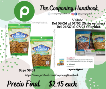 Blue Diamond Almonds, Whole Natural por $2.45