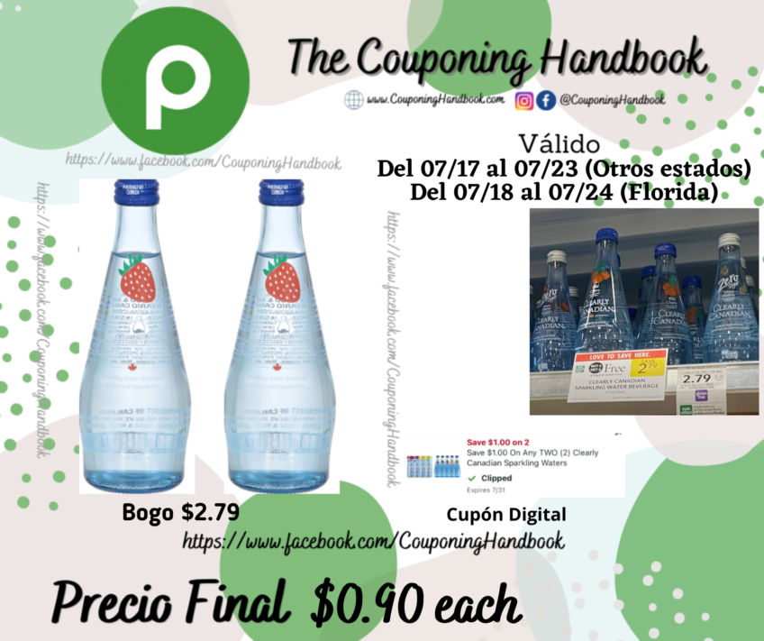 Clearly Canadian Sparkling Water Beverage por $0.90