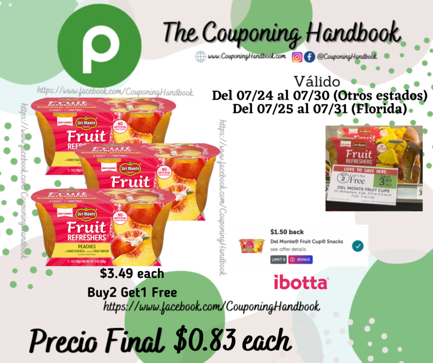 Del Monte Fruit Refreshers por $0.83