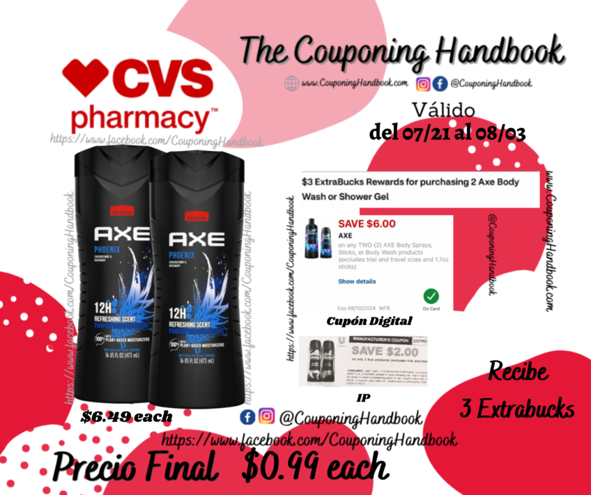 Axe Body Wash por $0.99