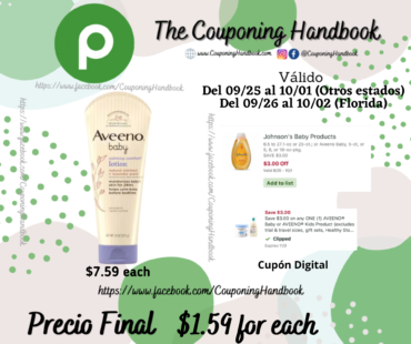 Aveeno Baby Lotion, Calming Comfort, Lavender & Vanilla Scented por $1.59