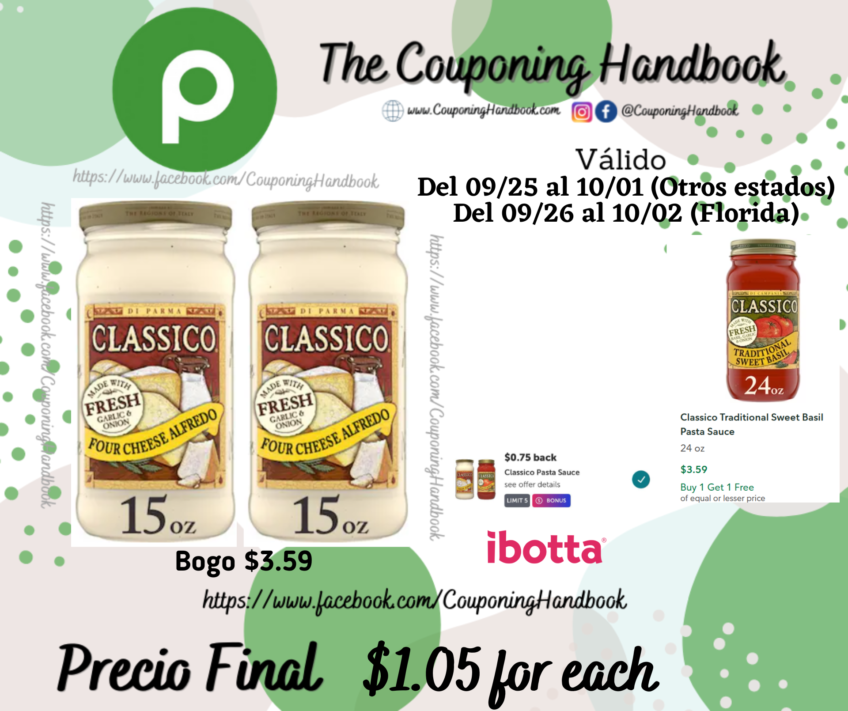 Classico Four Cheese Alfredo Pasta Sauce 15 oz por $1.05