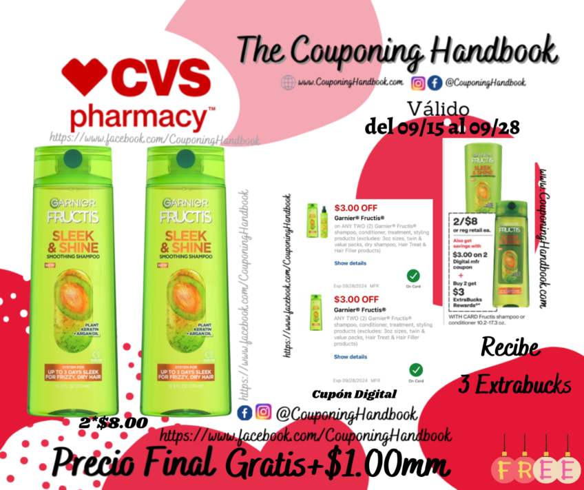 02 Garnier Fructis Shampoo or conditioner Gratis