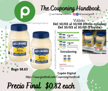 Hellmann’s Mayonnaise 30 fl oz por $0.82