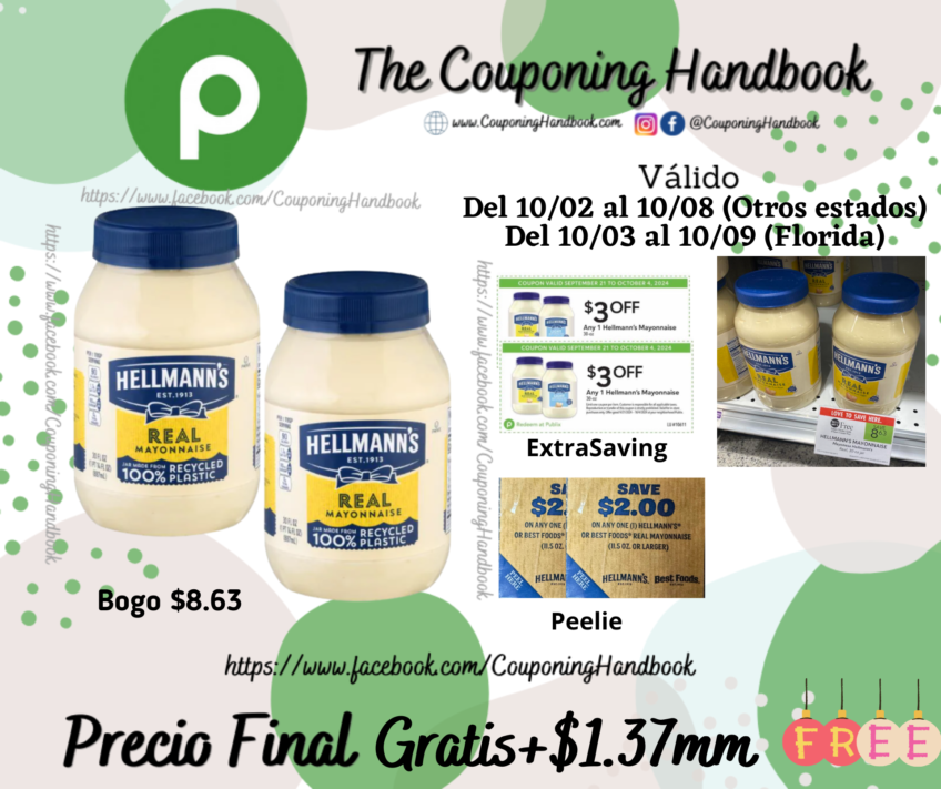 02 Hellmann’s Mayonnaise 30 fl oz Gratis