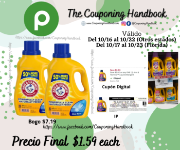 Arm & Hammer Detergent por $1.59