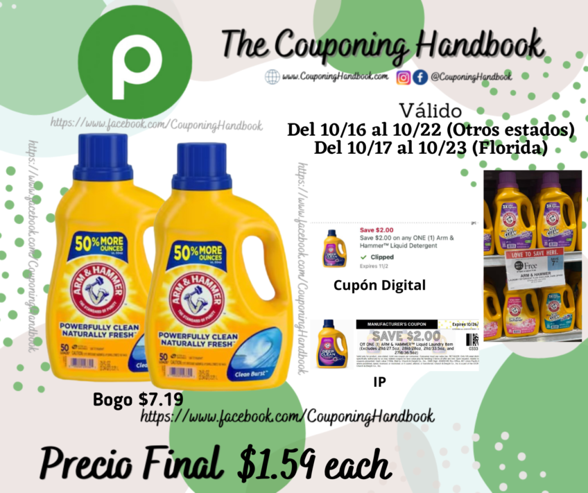 Arm & Hammer Detergent por $1.59