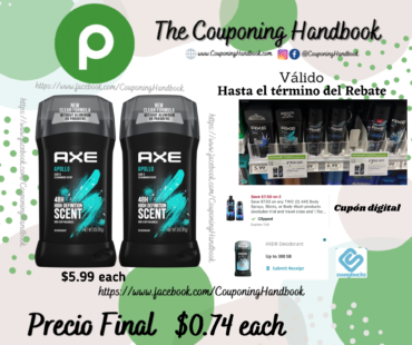 Axe Deodorant Stick for Men por $0.74