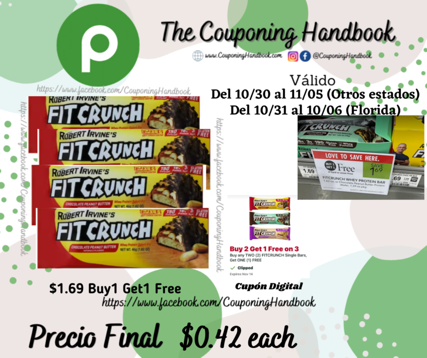 FitCrunch Whey Protein Baked Bar por $0.42