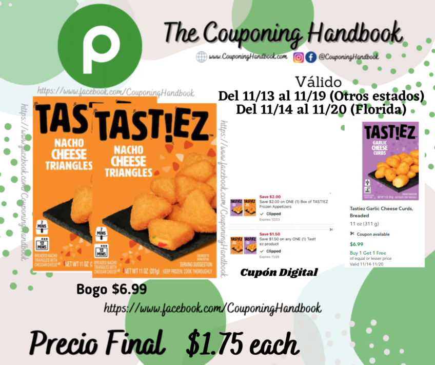 Tastiez Nacho Cheese Triangles, Breaded por $1.75