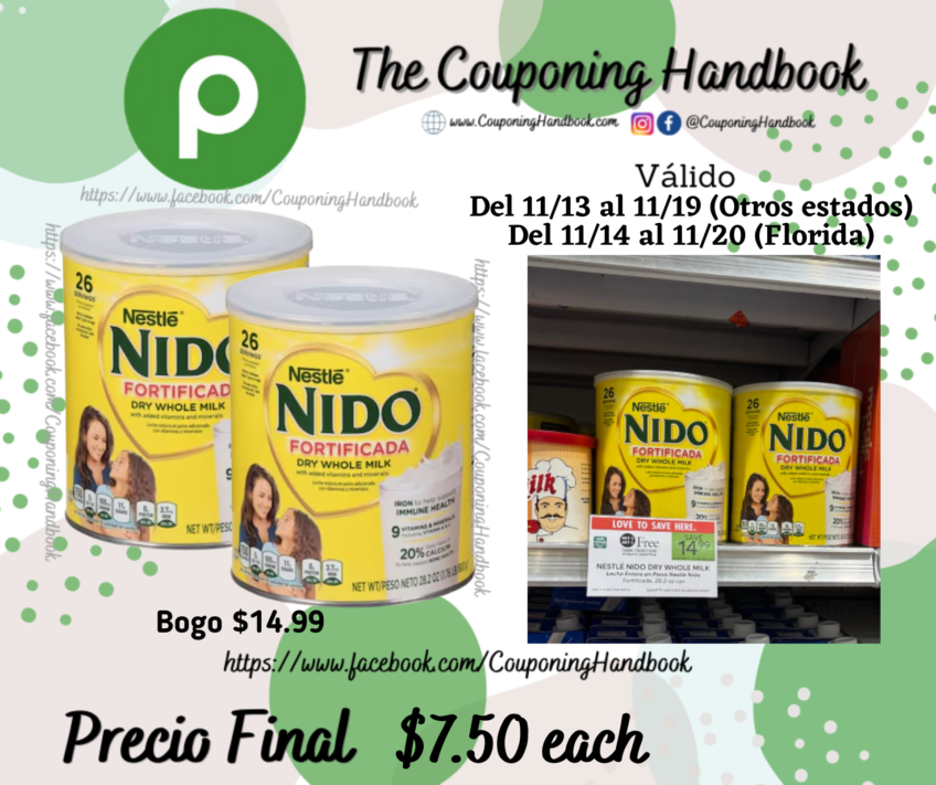 Nestle Nido Fortificada Powdered Milk 28.1 oz por $7.50