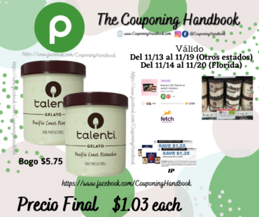 Talenti Gelato por $1.03