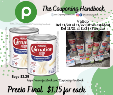 Carnation Evaporated Milk por $1.15