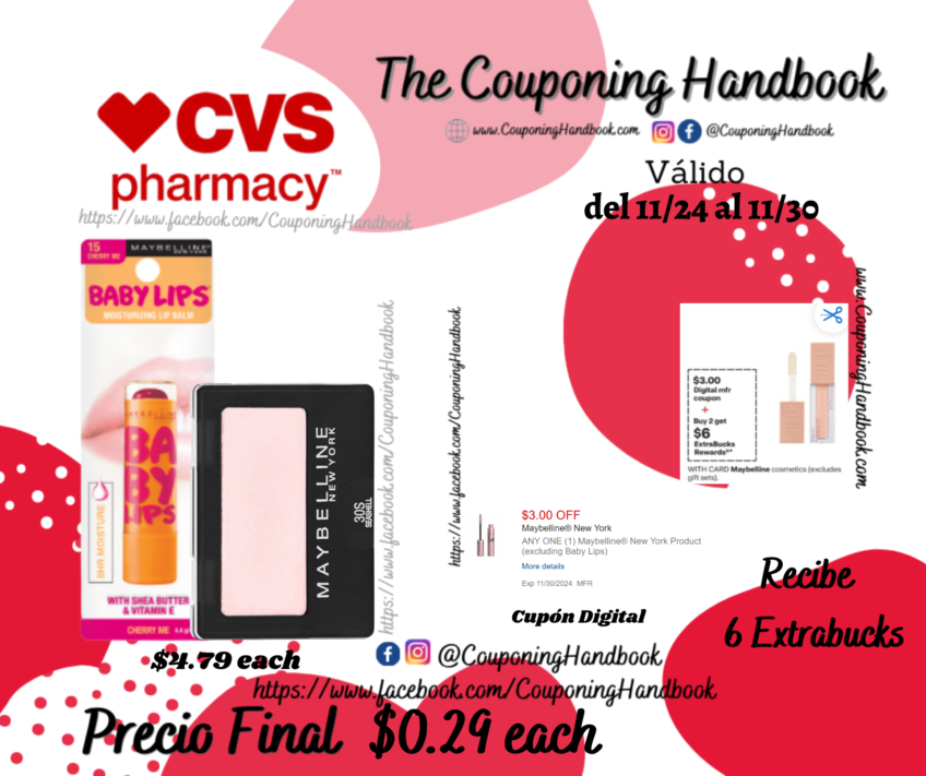 Productos Maybelline por $0.29