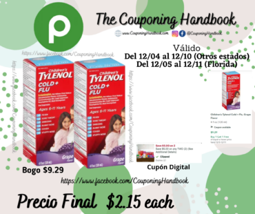 Children’s Tylenol Cold + Flu, Grape Flavor por $2.15