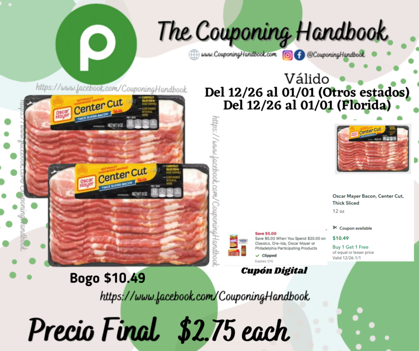 Oscar Mayer Bacon, Center Cut, Thick Sliced por $2.75