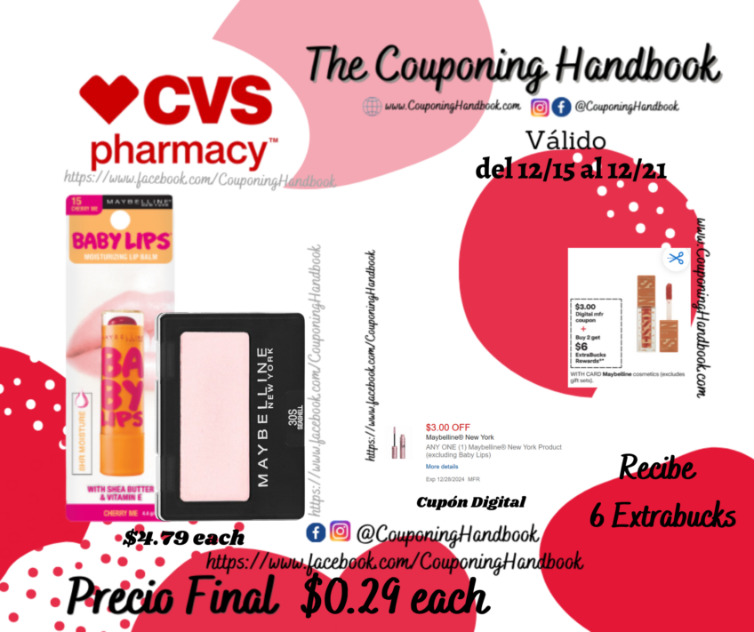 Productos Maybelline por $0.29