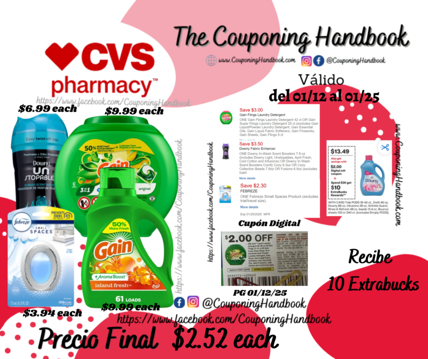 Productos de Laundry y Household por $2.52